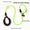 Dog Collars & Leashes Nylon Leash Collar For Outdoor Walking Training Reflective Handle Rope P Style Adjustable Belt 1.7m