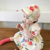 Koreanische Mädchen Blume Cottond Ress Schwestern Outfit Strampler und Kleider für Kinder Kinder Schöne Ins Mode Lässige Kleidung 210529