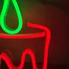 Рождественская свеча знак праздник освещения вечеринка дома бар общественные места ручной работы неоновый свет 12 v супер яркий