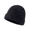 Unisex Moda Casual Rasgado Chapéu De Lã Sólida Chapéu Tudo ao Ar Livre Chapéu All Match Tricotado Stretchy Design Cap Homens Decor Acessório Y21111