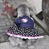 Vêtements pour animaux de compagnie Vêtements pour chiens Chiens Mode Printemps et été Vêtements Pet Love Wave Point Denim Jupe Élégante Belle 13 5yp Q2