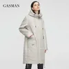 GASMAN Printemps Automne Veste Femmes Mode Casual Long Parka Manteau Rembourré Femme Stand-Up Collier À Capuchon Dames Vestes 81858 210923