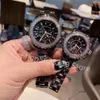 Mode montre en céramique noire cristal montre-bracelet à quartz série 12 horloge de date calendrier multifonctions montres pour femmes hommes couples