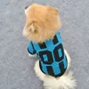 Esportes Estilo Stripe Sublimação Blanks Cães Cães Cães Vestido Pata Imprimir T-shirt T-shirt Ventilação de Algodão Primavera Verão Vests Camisa de Futebol Chihuahua Bulldog S