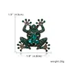 Animal 9 Styles Green Emalj Brosch Vintage Crystal Brooches Badge Pop Culture Lapel Pin Frog smycken gåva till vänner5413312