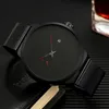 Wwoor Fashion Black Watch for Men Top Brand en acier inoxydable Quartz Wrist Watch Men Minimalisme Horloge décontractée Relogie Masculino 210603852685