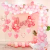 113pcs Ballon Guirlande Arch Kit Rose Bleu Latex Ballons À Air De Mariage Décor Baloon Baby Shower 1er Anniversaire Garçon Fête Fournitures 210719