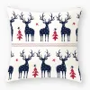 45*45cm Christmas Pillowcase Santa Claus Snowflake Printed Cushion Covers Home Pillow Cover Xmas New Year Sofa Decoration