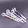 Newest L:14cm spiral oil Burner pyrex pipes Oil nail glass oil pipes for smoking hand pipe Glass water pipe