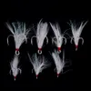 2021 50pcs/lot Treble Fishing Hooks With Feather Tackle Fishing Hook Stronger Carbon Steel Barbed Fishing Hooks Owner 1# 2# 4# 6# 8# 10# 12#