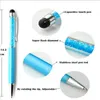 Design de moda Creative Crystal Pen Diamante Pais de Ballpoint Papelaria Ballpen Stylus 20 Cores Oily Black Recill