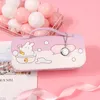 Canvas stationery pencil bags with watch pendant pencils case cute creative cases female