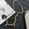 Chains Creative Simple Wild Retro Titanium Steel Personality Acrylic Stitching Cuban Necklace Hip Hop Trend Punk Street Couple Jewelry