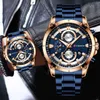 Curren Mens Watch Luksusowy kreatywny projekt Kwarcowy Zegarki męskie ze ze stali nierdzewnej Chronograph Sport Watch Male Clock Relojes 210517