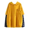 DeePTown Kawaii Sweats Coréen Sweat-shirt Sweat-shirt Femmes Printemps Mode Dames Coton à manches longues Top Streetwear Splic Swewey 210816