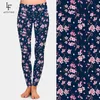 LetsFind Fashion 3D Cherry Blossom Digital Utskrift Kvinnor Leggings High Waist Plus Size Soft Slim Fitness 210925