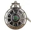 Pocket Watches Compass Fashion Design Vintage Hollow Skeleton Watch Black Starry Round Dial Antique Pendant Clock Gifts Men Women