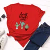 Women's T-Shirt Women Short Sleeve Cotton T-Shirts Graphic Tees Summer Tee Tops For Female Casual Oversized Clothes Don't Touch Me Cactus Pr