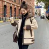 Women's Jackets Coat Autumn And Winter Clothes 2021 Splicing Plush Motorcycle Medium Long Small Fragrance
