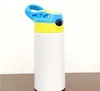 US stock!!!sublimation 12oz kids watter bottle blank sippy cup definitely straight tumbler stainless steel flask bottles straw cups good quality for kid