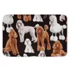 Upetstory Cute Poodle Dachshund Printing Doormat Flannel Fabric Home Decoration Door Mat Non-slip Kitchen Living Room Floor Mat 210727