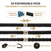 Tuinslang, flexibele en duurzame magische slang met 8-functionele sproeier / slanghanger / opbergtas / messingconnector, (25 voet / zwart) A38 A07