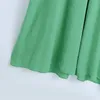 Summer Dress Woman Green Long Dresses Women Casual Voluminous Sleeve Midi Loose Asymmetric Hem 210519