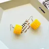 Sweet Emulational Banana Corn Segments Dangle Earrings Creative Student Girls Jewelry Food Eardrop Accessories Gift