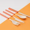 Vete Haw Fold-Able Bestick Set Dinnerware Sätter Creative Removable Kniv Fork Spoon Chopsticks Portable Four-Piece Student Present RRA12159