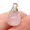 Delicate Waterdrop Natural Stone chakra Charms Teardrop shape Pendant Rose Quartz Healing Reiki Crystal Finding DIY Necklaces Women Jewelry 10x18mm