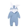 冬の赤ちゃんロンパース新生児少年女の子服ウサギ耳フード付きジャンプスーツ幼児衣装フリース厚い男の子ロンパーパジャマ
