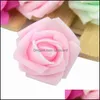 Flores decorativas grinaldas festivas festas suprimentos casa jardim 200 pçs / lote 4 cm mini artificial mini pe espuma rosa cabeça cabeça para casamento decorati