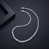 Trendy Lovers Necklace Lab Diamond Cz Stone White Gold Filled chorker Pendant Necklaces for Women Bridal Party Wedding jewelry 2204367516