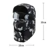 Chapeau de trappeur chapeau de Ski d'hiver avec lunettes hiver oreille rabat Ski coupe-vent masque Trooper chasse Ski chapeau masque écharpe ensemble