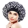 Fashion Extra Duży Druk Satyna Jedwabista Czapka Głowy Pokrywa Elastyczna Opaska Dla Kobiet Solid Color Head Wrap Sleeping Cap Pielęgnacja włosów