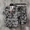 Summer Sets Men Casual Beach Wear 2 Piece Set Prined Shirt + Shorts Clothes Floral Print Shirts 5XL Men's Tracksuits