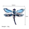 Булавки броши Blue Crystal Dragonfly Vintage Insect Brooch для женщин модные аксессуары для животных подарки Boutonniere SeaU22