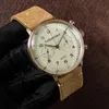 Alemania Bauhaus estilo mecánico cronógrafo reloj Stainls acero Vintage Simple reloj de pulsera 186e