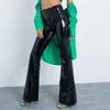 Damskie spodnie Capris Sexy PU Leather Flare Kobiety Dziewczyny Bodycon Elastyczna Wysoka Talia Bell Dolny spodnie Clubwear