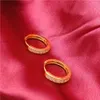 Fresh Single Row Zircon Inlaid Hoop Huggie Earrings 18k Gold Filled Women Girl Gift