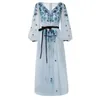 Casual jurken feestjurk vrouwen zomer mode elegant lang licht blauwe v-hals dame kleding verkopen
