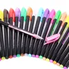 48 pcs cores glitter esboço desenho cor caneta marcadores gel canetas conjunto de recarga rollerball pastel néon marcador de escritório escritório papelaria 210330