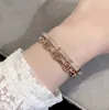2021 Top quality punk charm hollow design bracelet in silver and rose gold plated for women wedding jewelry gift have box stamp PS3378