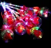 LED -festfördelar Dekoration Lyser upp Glowing Red Rose Flower Wands Bobo Ball Stick för Wedding Valentine039S Day Atmosphere Deco6946049