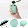 Umbrella Sun Rain Women Flat Lightweight Parasol Folding Mini Small Size Easily Store 210721