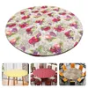 Table Cloth Dust-Proof Stain-Resistant Plastic Fitted Cover Waterproof Round Tablecloth F/ Home Dining Room Elastic