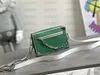 Mini yumuşak gövde çapraz gövde çantası m80816 yeşil vintage monogramlar tuval çizgi çantası cüzdan debriyaj kutu şekli günlük kompakt erkek çantalar