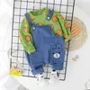 0-5 Jahre 100% Baumwolle Junge Kleidung Set Frühling aktiv Cartoon Casual Kind Anzug Kinder Baby T-Shirt + Strampler 210615