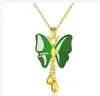 Natural Green Jade Butterfly wisior Deli bardzo 01234562496340