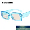 YOOSKE Vintage Rectangle lunettes de soleil femmes marque de luxe concepteur carré Sun Glasse hommes INS Style populaire extérieur UV400 lunettes prix usine conception experte qualité